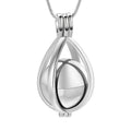 Teardrop Memory Necklace for Ashes - Stainless Steel Cremation Keepsake Pendant for Human & Pet Ashes, Hair, Perfume or Sand, Memorial Jewelry for Loss of Loved One or Pet
