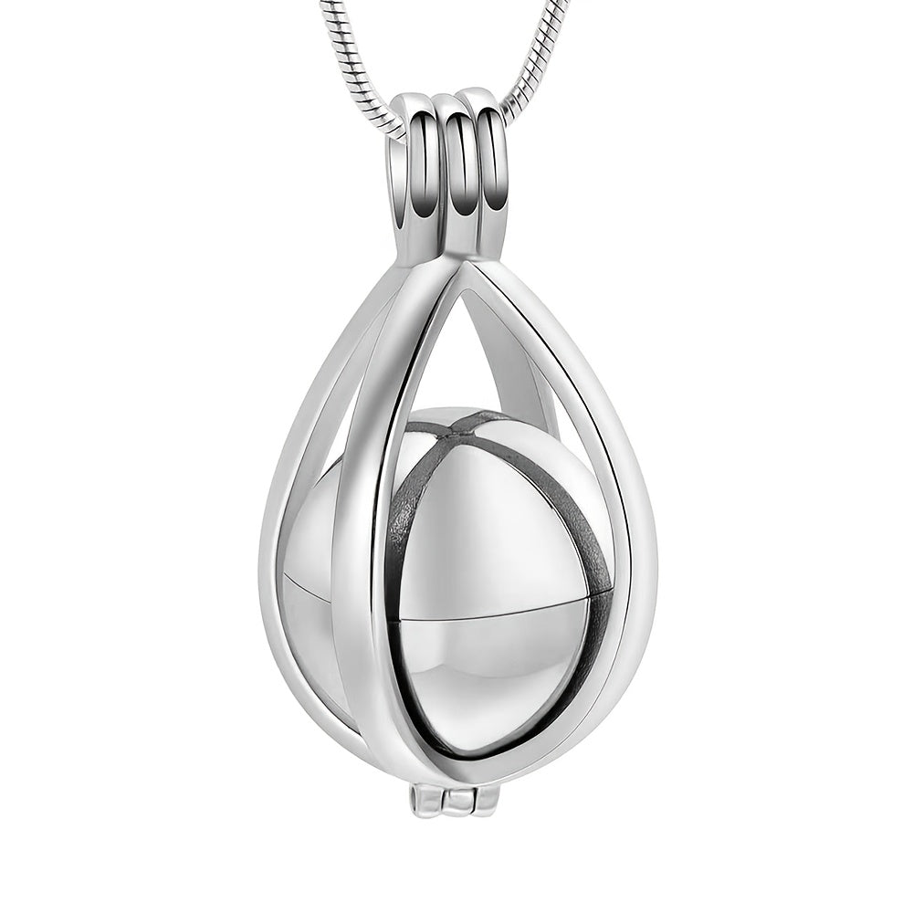 Teardrop Memory Necklace for Ashes - Stainless Steel Cremation Keepsake Pendant for Human & Pet Ashes, Hair, Perfume or Sand, Memorial Jewelry for Loss of Loved One or Pet