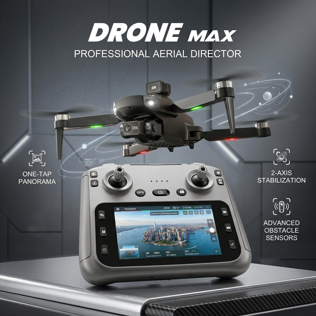8K EIS Brushless Drone with 360° Obstacle Avoidance, 5G Dual-Mode Transmission, 50-Minute Battery, Screen Remote Control – Wind-Resistant GPS Quadcopter for Adults Aerial Photography
