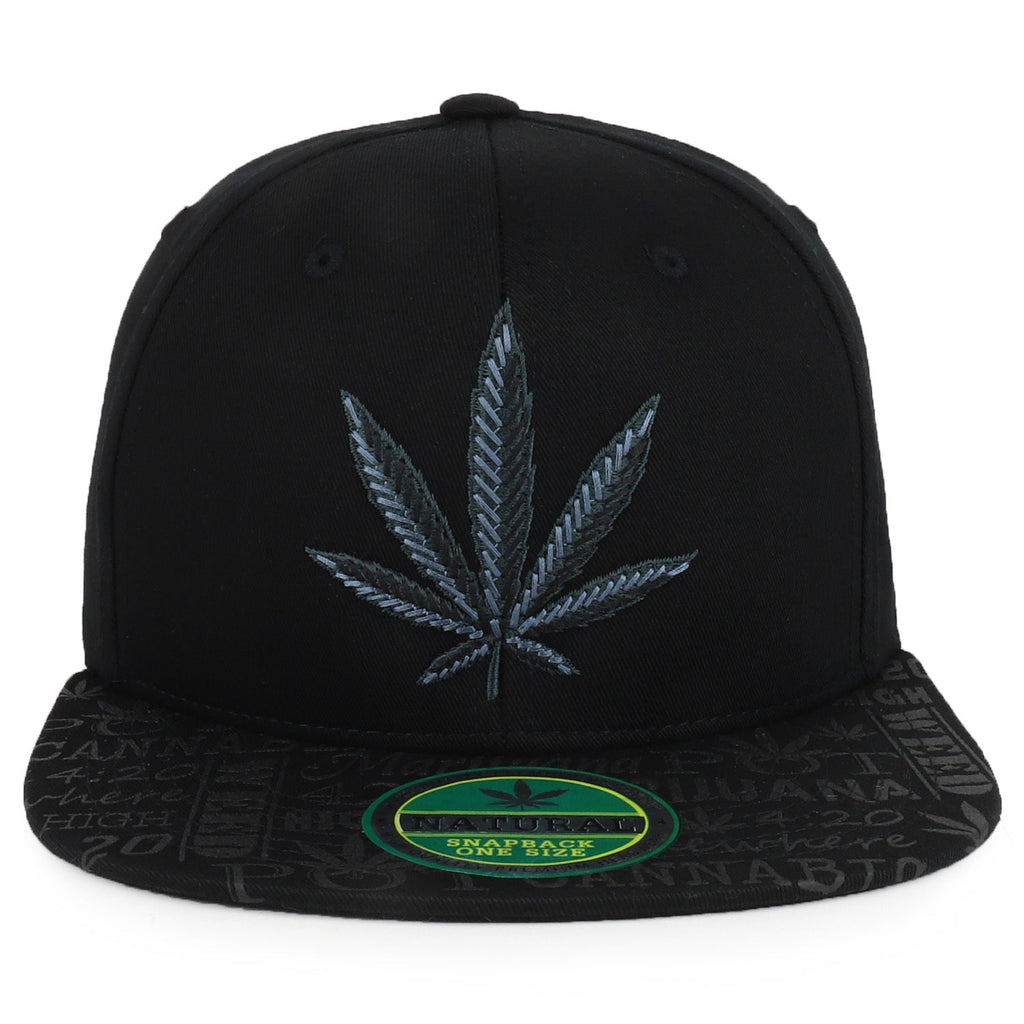 Rasta MJ Leaf 3D Embroidered Flat Bill Snapback Cap – Hip Hop Reggae Hat, Adjustable Snapback, One Size Fits Most, Unisex Streetwear Baseball Cap