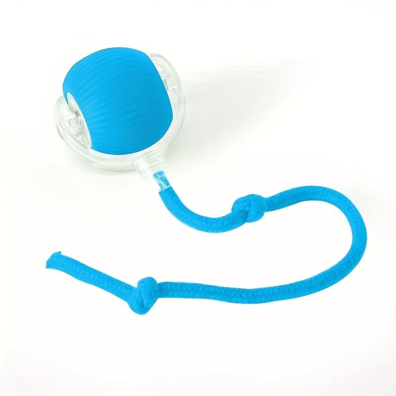 LED Rolling Cat Toy Ball with Tail Rope - Smart Self-Rolling Electric Interactive Ball for Cats & Puppies, Automatic Teasing Jumping Ball for Cat Exercise, Boredom Relief & Indoor Play