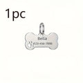 Custom Engraved Stainless Steel Dog ID Tag - Personalized Pet Name Tag Anti-Loss Single or Double Sided Engraving 6 Colors Dogs Cats Gift White Silver Gold Black Rose Gold Blue