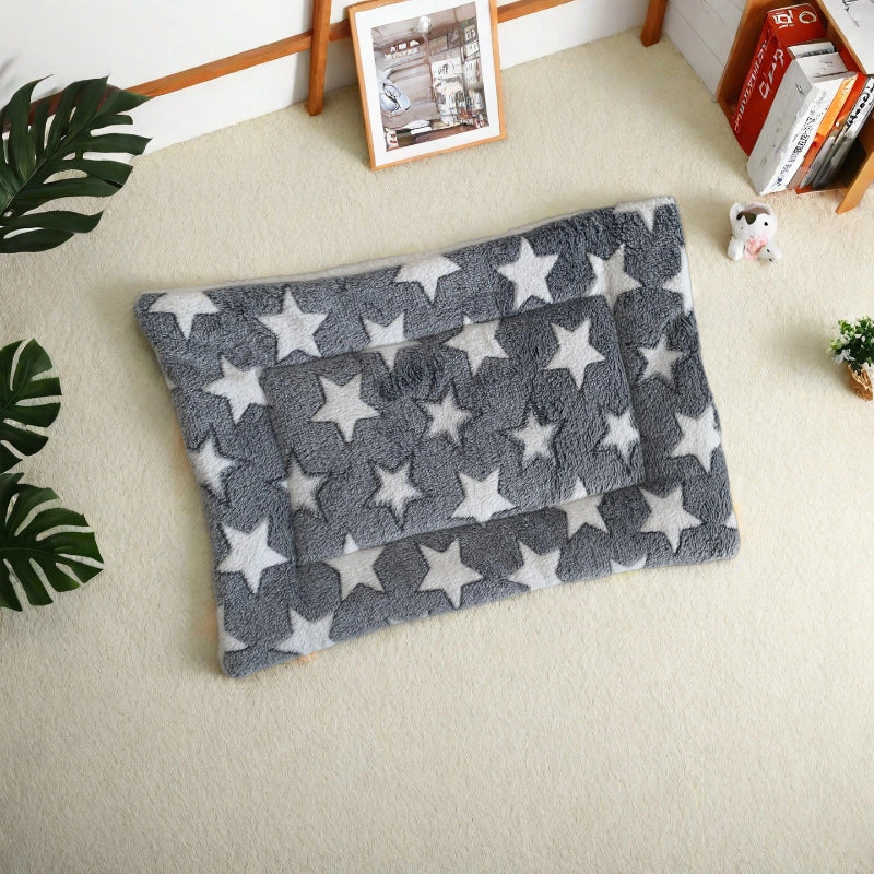 Holiday Pet Bed for Small Dogs & Cats - Soft Flannel Plush Christmas Halloween Reversible Double-Sided Mat with Paw Print, Machine Washable Crate Pad for Teacup Puppies, Kittens & Small Animals, Portable Travel Pet Sleeping Mat