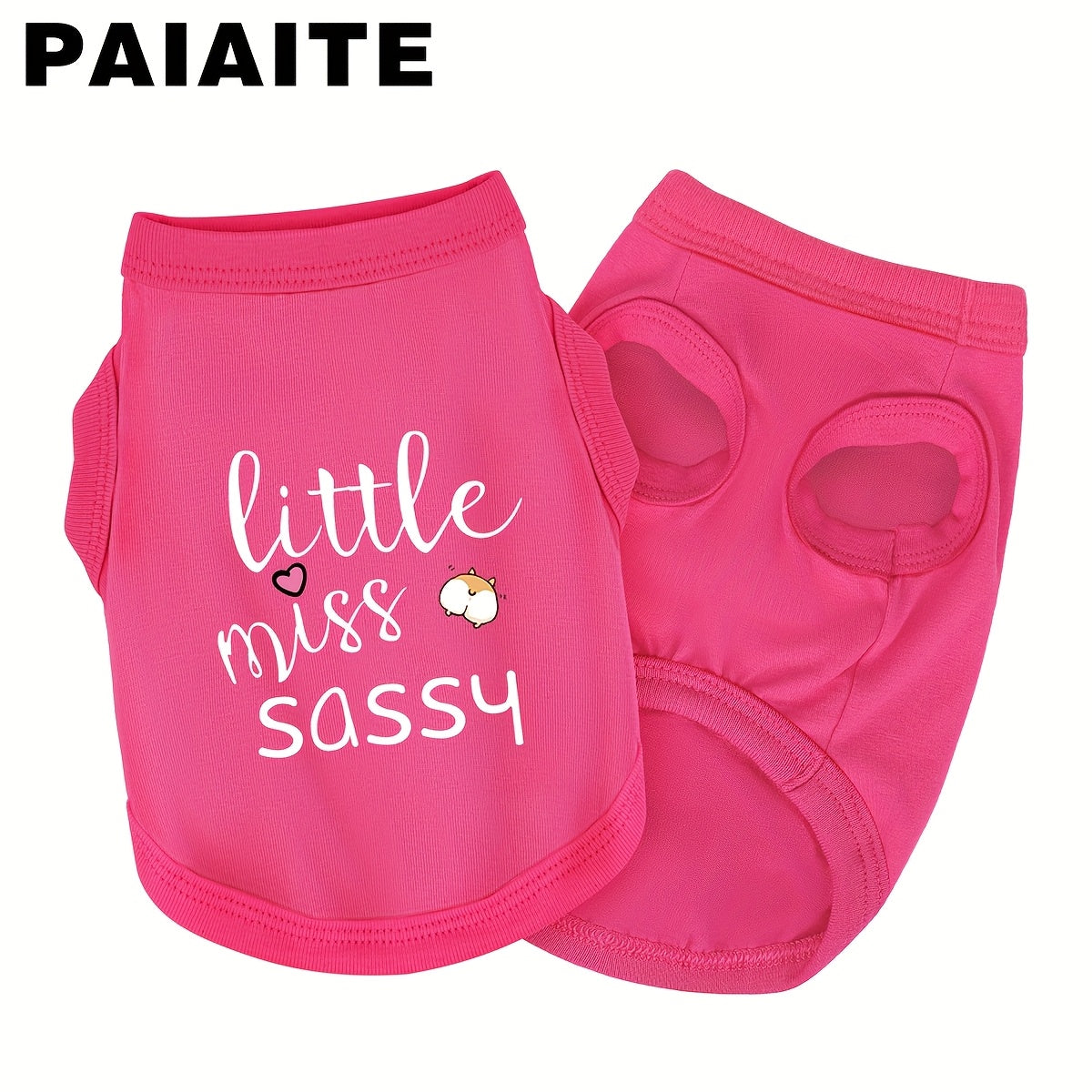 Pink Summer Dog Vest Sleeveless - Cute Heart & Cat Print Breathable Knit Pet T-Shirt for Small Dogs and Puppies, Comfortable Lightweight Small Dog Clothes for Warm Weather