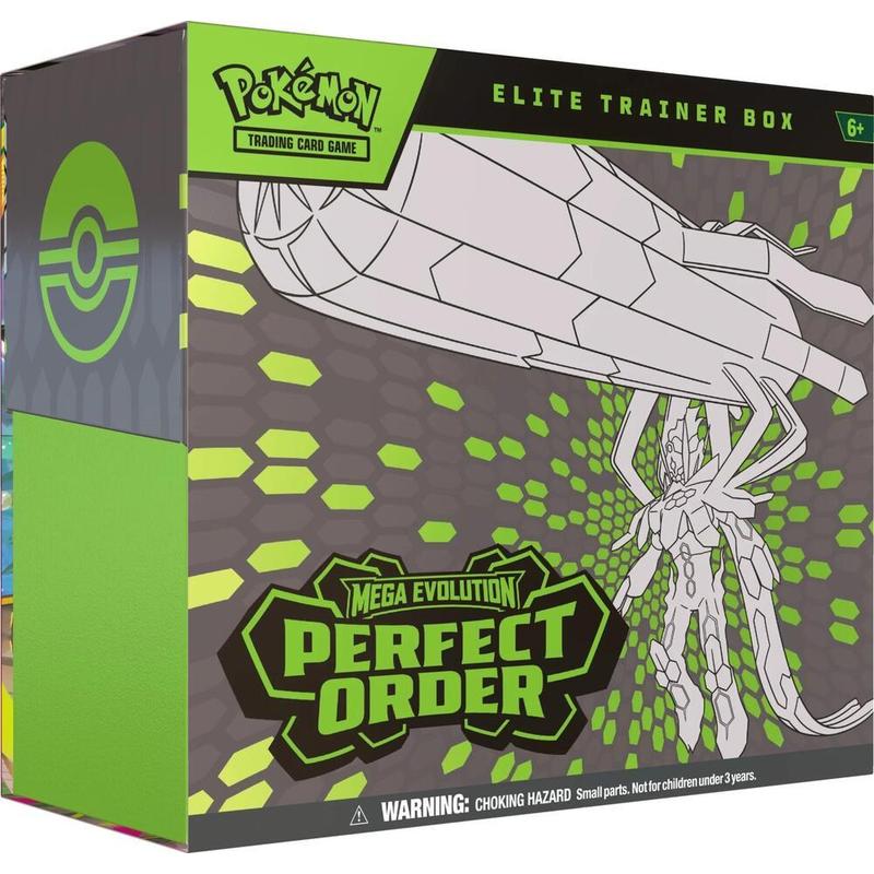 Pokemon TCG Mega Evolution Perfect Order Elite Trainer Box Sealed 9 Booster Packs Card Sleeves Energy Cards Zygarde ex Collector Box