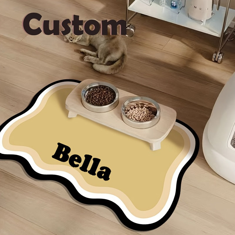Personalized Pet Food Mat with Custom Name Non-Slip Leak-Proof Dog and Cat Feeding Mat – Stylish Waterproof Pet Bowl Mat for Dogs Cats Ideal Personalized Gift for Pet Owners