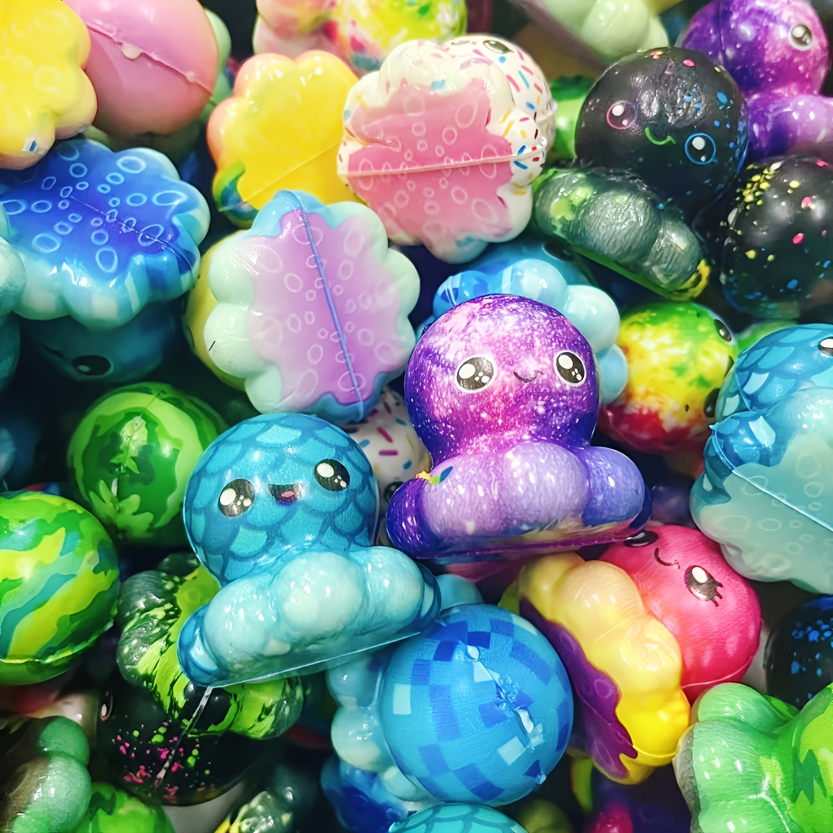 Cute Octopus Squishy Toys Soft Slow Rising Fidget Sensory Squeeze Stress Relief Balls for Kids Adults Classroom Prizes Party Favors Birthday Gifts Holiday Stocking Stuffers Random Colors 10 20 30 Pack