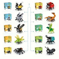 Insect Building Blocks Set 10 Pieces - Small Particle Animal Model Bricks with Bee Ladybug Firefly Dragonfly Spider Scorpion, STEM Educational Toy for Kids Boys and Girls, Birthday Christmas Gift