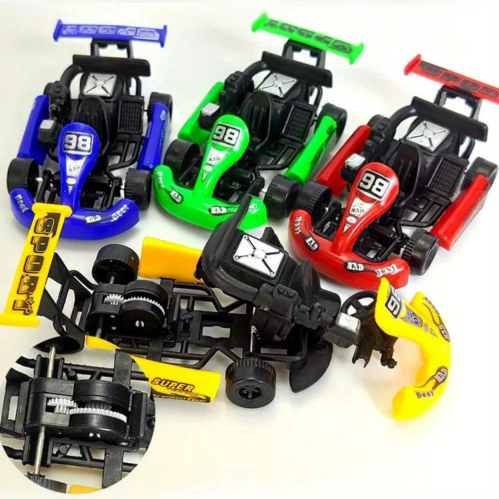 Mini Pull Back Cars 8 Pack - Colorful Cartoon Racing Kart Toy Cars for Kids, Birthday Party Favors, Pinata Stuffers, Goody Bag Fillers, Christmas Halloween Gifts & School Prizes (Random Colors)