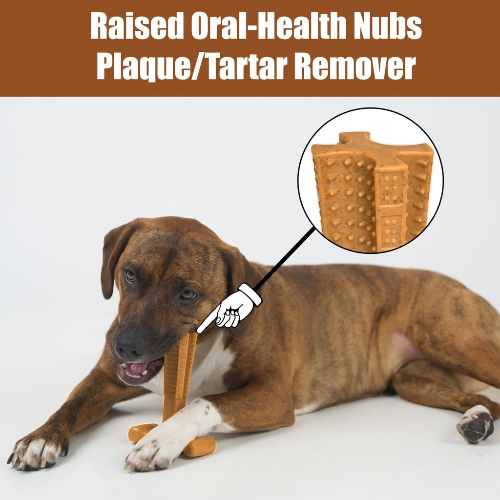 Durable Dog Chew Toy T-Shape – Non-Breakable Textured Gum Toy with Ergonomic Grip for Aggressive Chewers, Puppies & Adult Dogs, Tough Plastic Teeth Cleaning Chew