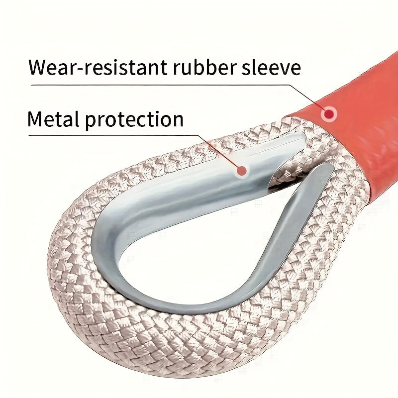 Heavy Duty Tow Hook & Tow Rope Set 16FT – Steel U-Shaped Hooks, Off-Road SUV Rescue Recovery Strap, 4 Capacity Options: 6613 / 11023 / 22046 / 39683 LBS