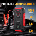 5000A Peak Jump Starter 12V Portable Car Battery Starter for Gas & Diesel Engines – LED Flashlight, SOS Light, Safety Hammer, Compass & USB Power Bank, 74WH Lithium Battery
