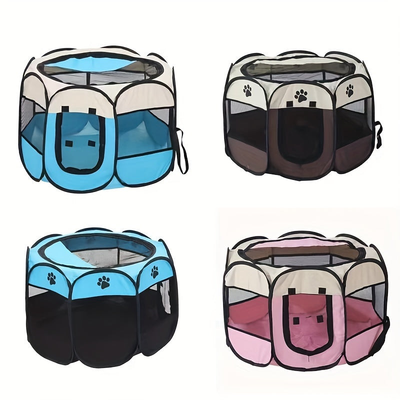 Portable Foldable Pet Playpen for Dogs Cats Rabbits – Octagon Puppy Playpen Indoor Outdoor, 8-Panel Exercise Pen for Small Medium Animals, Easy Setup No Tools Required