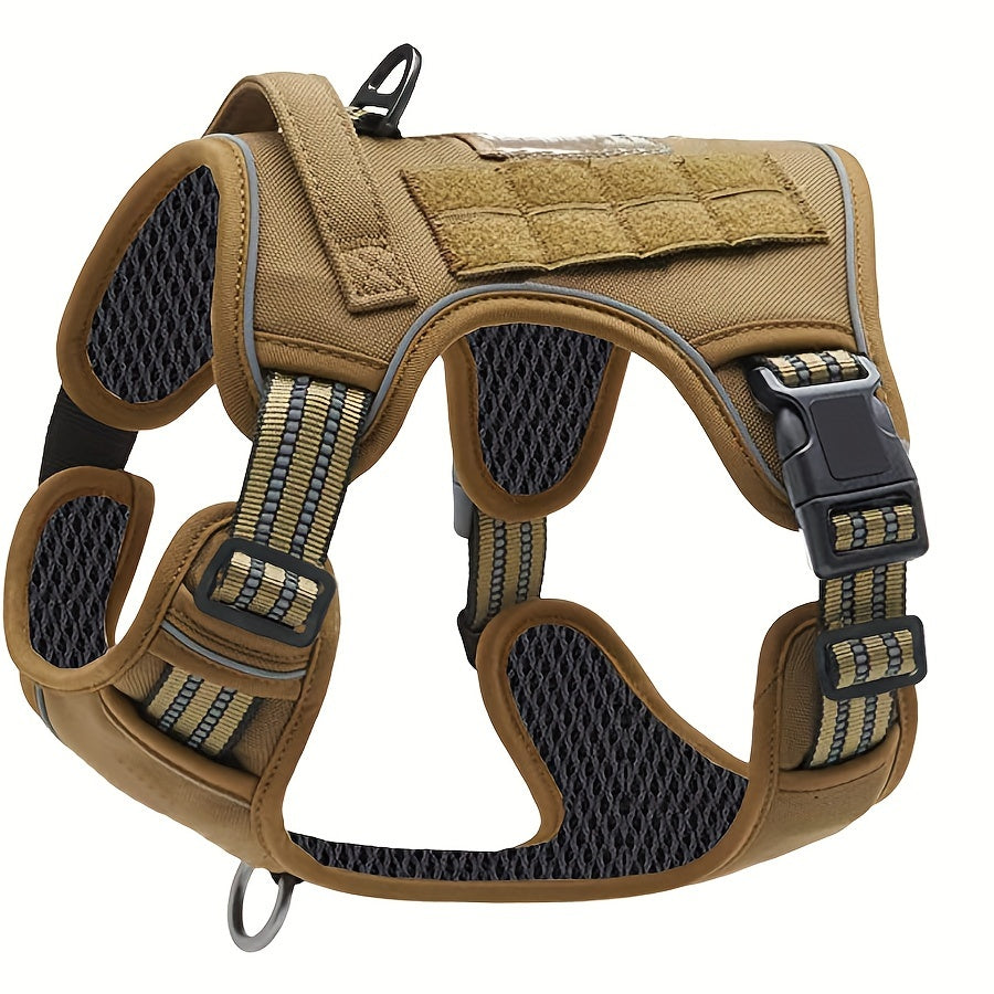 No Pull Tactical Dog Harness with Control Handle - Durable Vest with Reflective Straps for Large Dogs, Ideal for Training, Working & Service Dogs