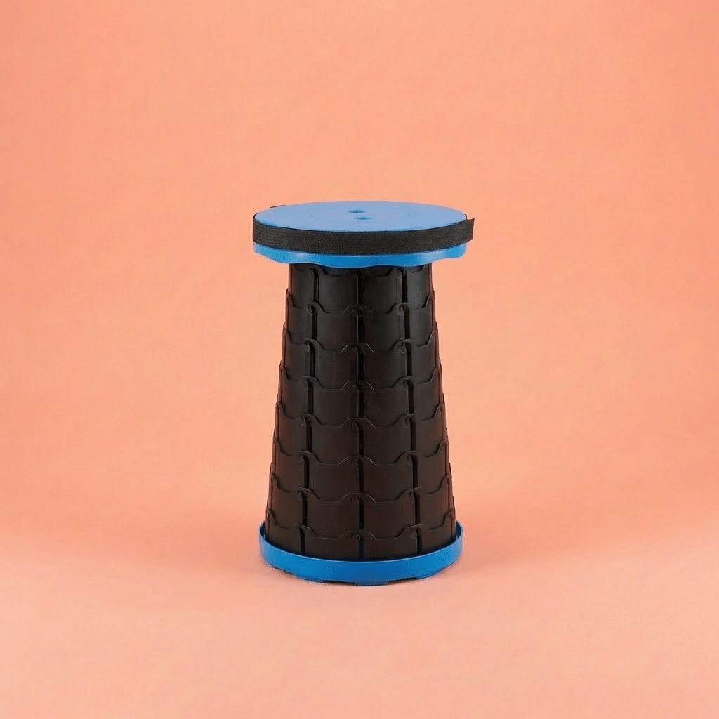 Collapsible Camping Stool 400 Lbs Capacity Ultra-Portable Lightweight Folding Seat - Folds Flat Fits in Backpack for Camping, Hiking, Fishing & Indoor Outdoor Use - Rainbow Option Available