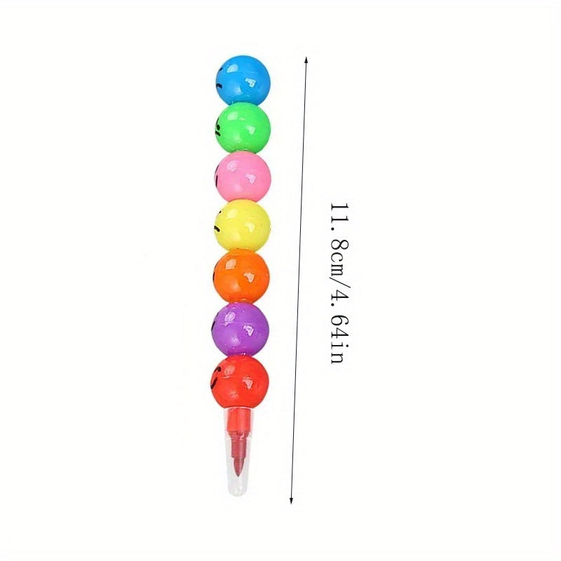 20pcs Cartoon Smiley Face Crayons for Kids - Cute Candy Gourd Shape Crayon Set for Students, Children Painting Art Supplies, School Stationery Gift, Birthday Christmas Halloween Party Favor, Random Colors