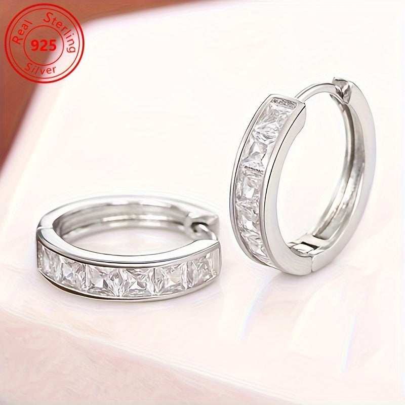 S925 Sterling Silver Zirconia Stud Earrings Set 2 Pairs for Women – Hypoallergenic Lightweight 3.2g Boho Shining Earrings for Daily Wear, Dates, Parties & Valentine’s Day Gift