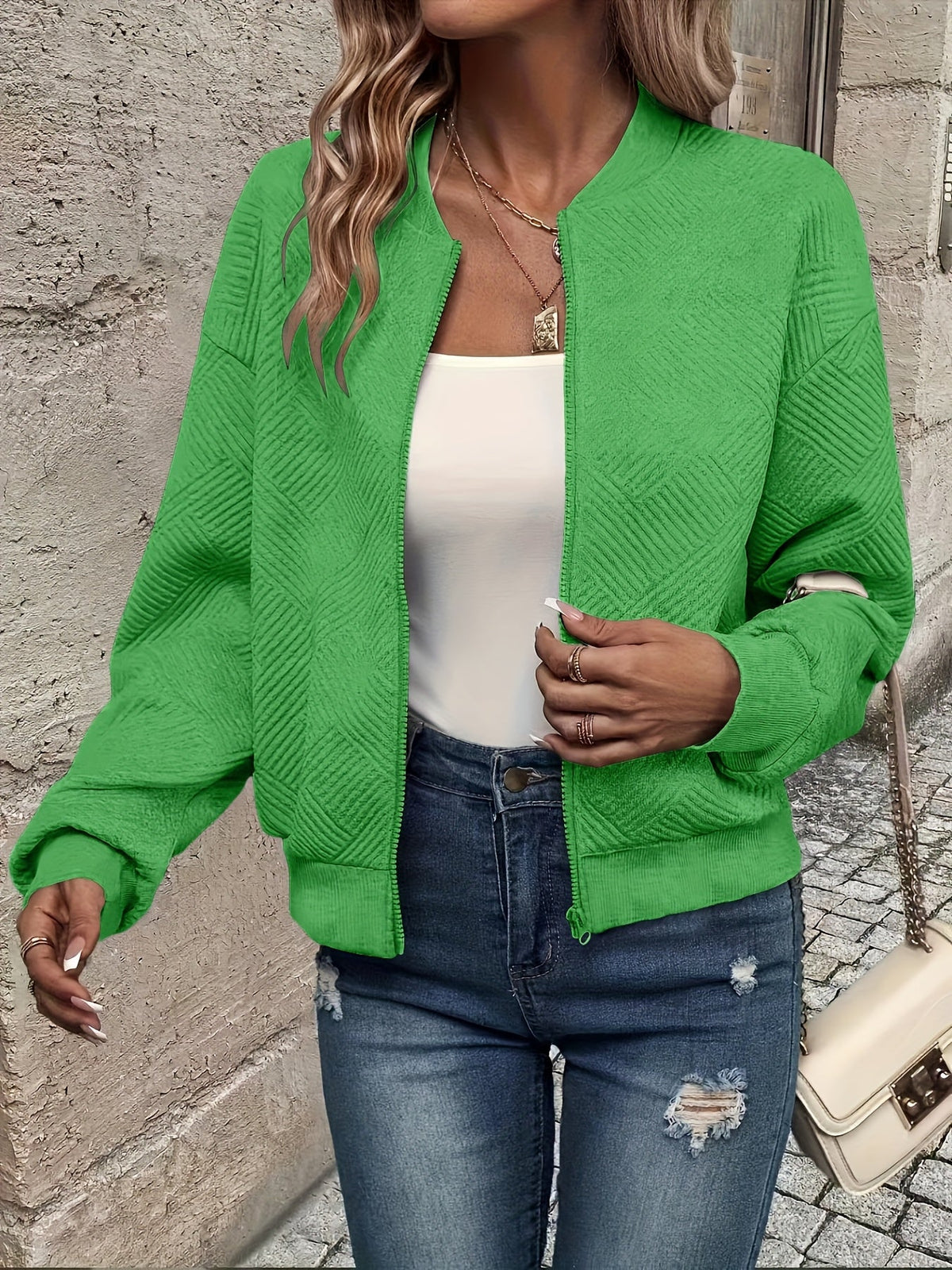 Women's Solid Color Zip-Up Cardigan Jacket – Casual Lightweight Zipper Front Sweater Coat for Fall Winter Everyday Layering