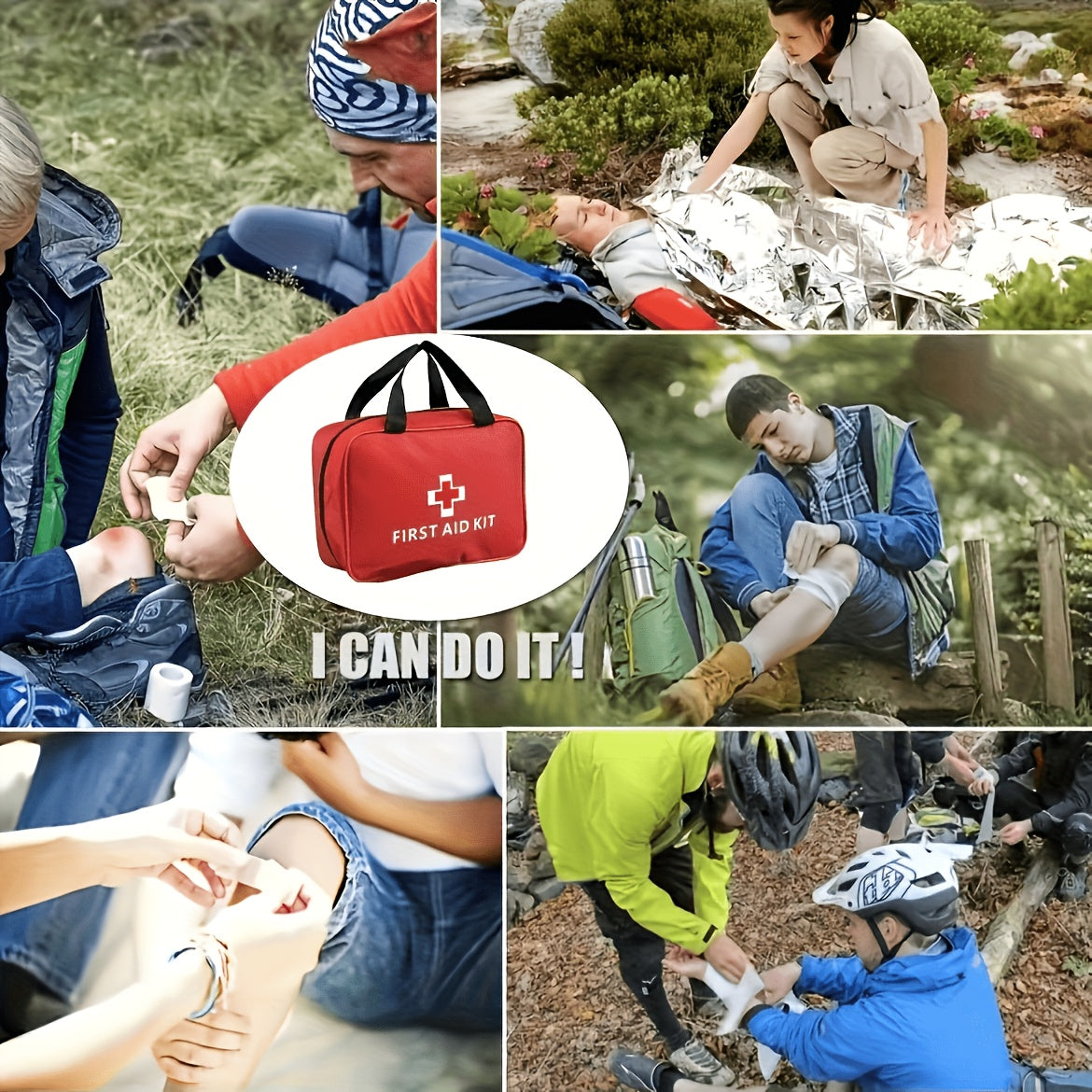 First Aid Kit 152 Pcs Premium Waterproof Compact Trauma Medical Kit for Emergencies, Home, Office, Car, Travel, Outdoor Camping, Hiking & Boating - Red Emergency Survival Kit