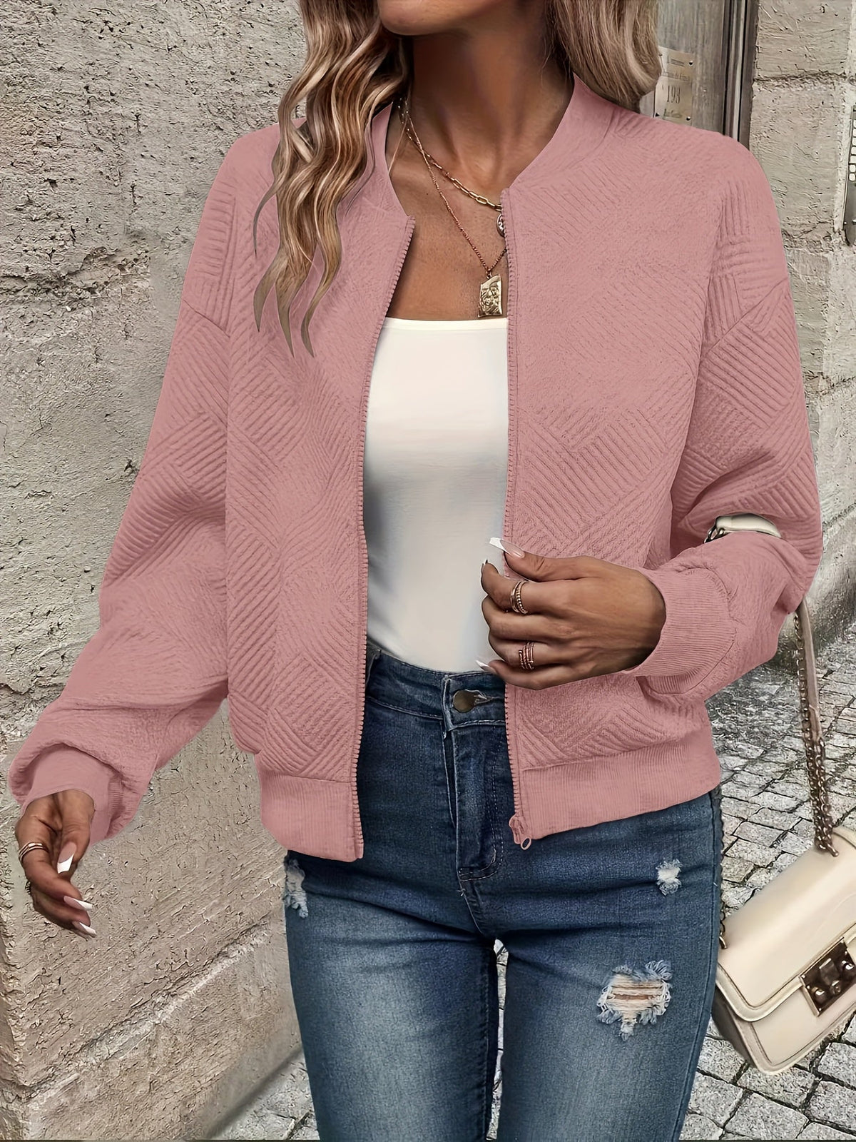 Women's Solid Color Zip-Up Cardigan Jacket – Casual Lightweight Zipper Front Sweater Coat for Fall Winter Everyday Layering