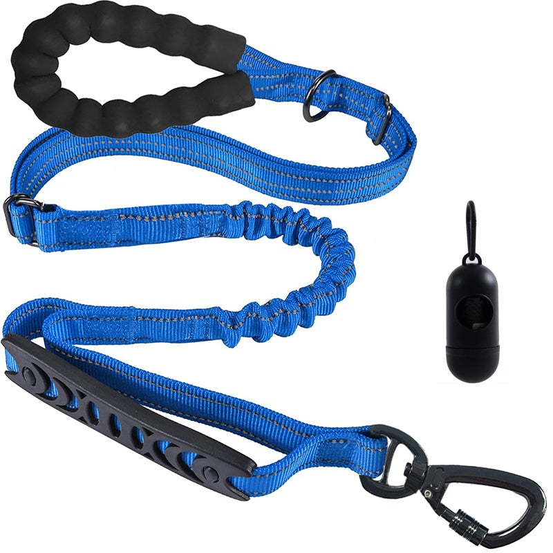 4-in-1 Elastic Dog Leash for Medium Large Dogs Adjustable Bungee Training Leash with Foam Grip Handle Anti-Choke Shock Absorbing – Multifunctional Dog Walking Leash for Hands-Free Jogging and Training