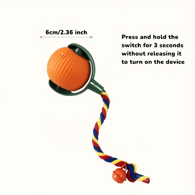 Rechargeable Automatic Cat Toy Ball with Bell & Colorful Tail – Intelligent Electric Boredom-Relieving Chase Toy for Cats & Dogs, Self-Moving Interactive Pet Toy, Fun Indoor Play for Kittens & Puppies