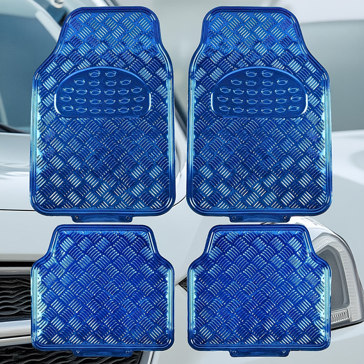 4-Piece Car Floor Mats Set Waterproof All-Weather Heavy Duty - Non-Slip Dustproof Easy Clean Universal Fit for SUV Truck Sedan, Full Coverage Interior Protection Mats in Multiple Colors