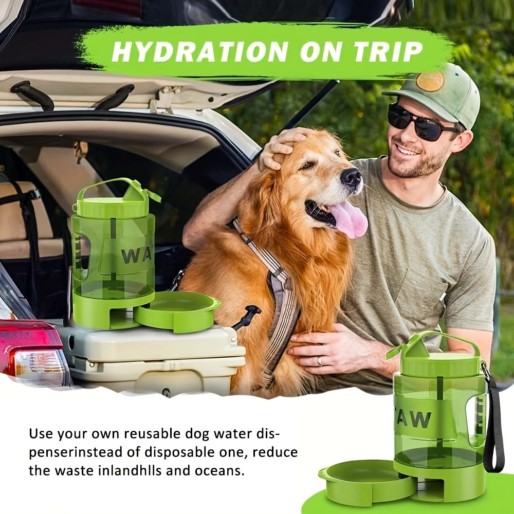 77oz Large Dog Water Bottle with Pull-Out Bowl – 2.2L Portable Travel Water Dispenser for Dogs, Ice Cube Compatible, Leak-Proof Design for Camping Hiking Beach Road Trips, Essential Outdoor Pet Hydration Accessory for Large Dogs