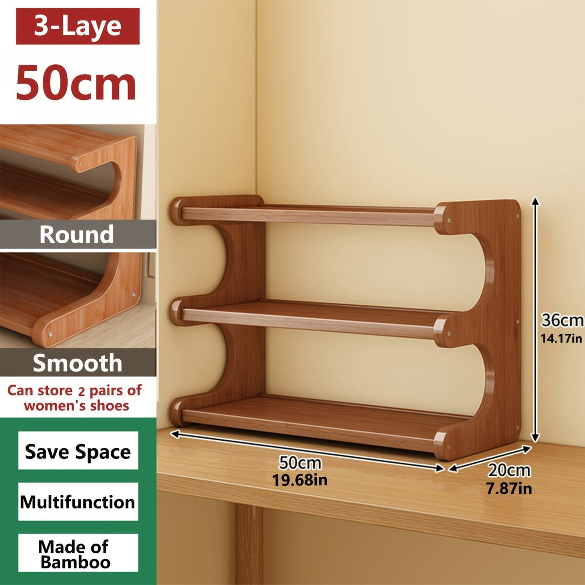 Shoe Rack 3/5/6-Tier Wood Grain Cube Organizer | Space-Saving Multi-Layer Shoe Storage Shelf | Easy Assembly Self-Standing Shoe Tower for Entryway Dorm Closet Bedroom | Brown