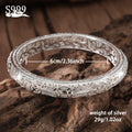 S999 Pure Silver Bangle Bracelet for Women – Solid Closed-End Cuff, High-Purity Fine Silver Jewelry, Elegant Shining Fashion Accessory, Perfect Birthday & Anniversary Gift for Her
