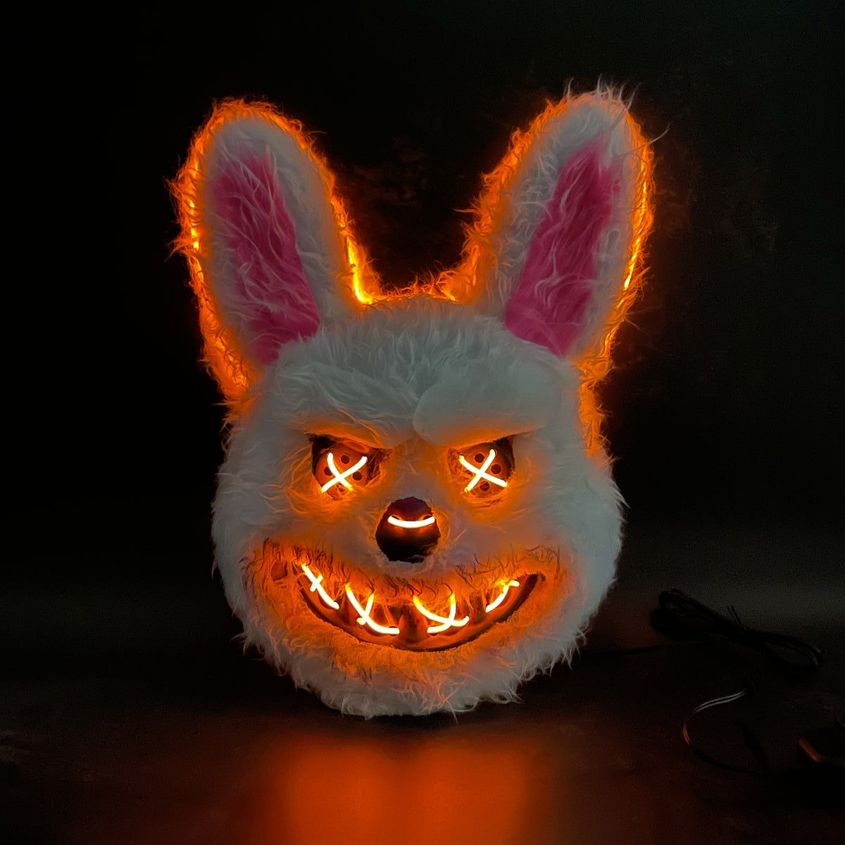 LED Glowing Horror Masks with Light-Up Eyes – Bloody Bunny & Bear Halloween Costume Mask for Adults & Teens | Scary Face Mask for Halloween Parties, Haunted Houses & Cosplay | 2x AA Batteries Required