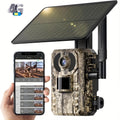 4G LTE Solar Trail Camera 4K Live View Night Vision 0.2s Trigger Remote Phone Access Motion Detection Wide Angle Wireless Game Camera for Deer Hunting Wildlife