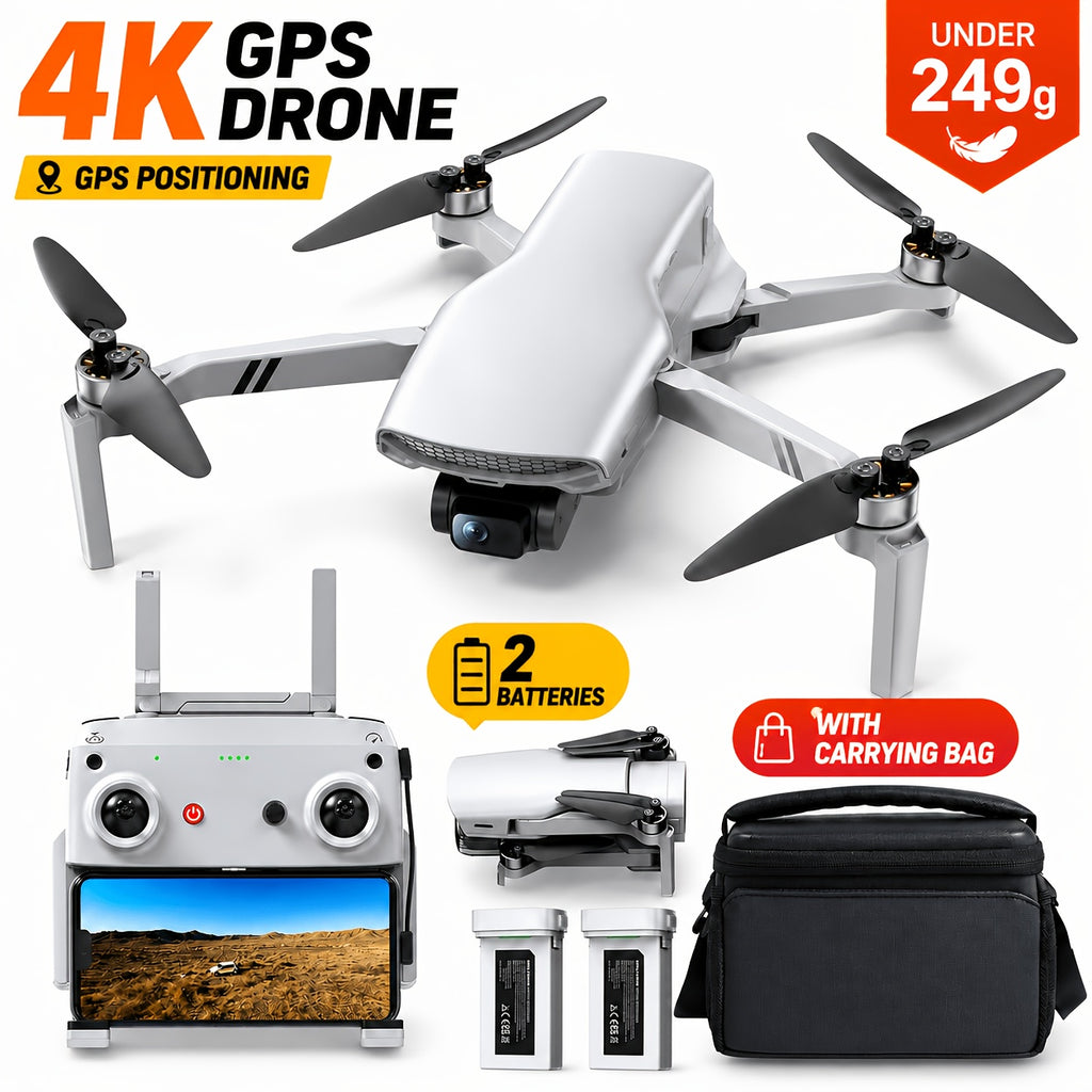 4K GPS Drone with Camera 3-Axis Gimbal 60-Min Flight – DEERC AeroVista Pro 249g Foldable RC Quadcopter, 10KM Transmission, AI Tracking, GPS Return, Level 5 Wind Resistance for Adults & Beginners