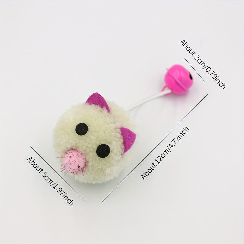 Plush Mouse Cat Toys with Bell - Cute Macaron Color Mini Mouse Catnip-Style Interactive Cat Toy with Squeaky Bell Sound for Indoor Cats and Kittens, Soft Non-Toxic Lightweight Cat Gift, 4 Colors & 4-Pack
