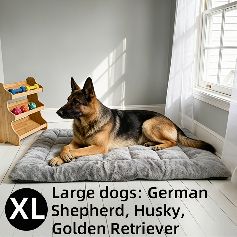 Warm Plush Dog Bed for Winter - Soft Thickened Pet Mat Kennel with Cozy Filling, Available in 3 Sizes for Small Medium Large Dogs & Cats, Indoor Pet House Sleeping Pad All-Season Comfort