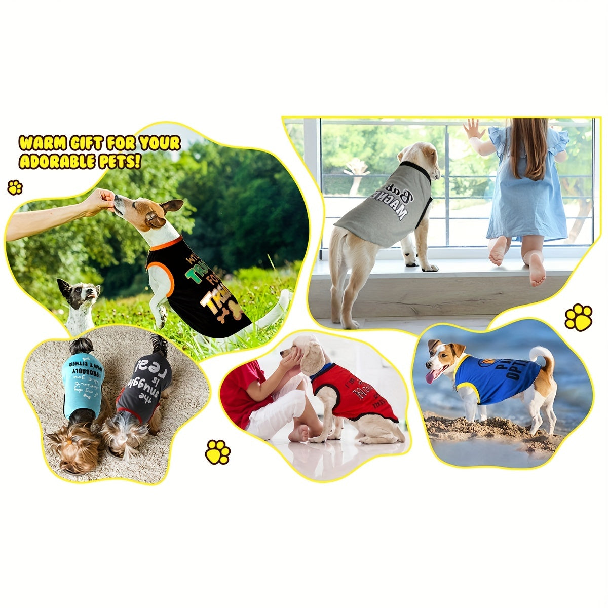 Funny Dog Shirts Set of 8 Soft Breathable Puppy T-Shirts for Small Dogs and Cats with Humorous Sayings – Slip-On Summer Pet Clothes in Multiple Colors for Chihuahua Yorkie Mini Toy Breeds Photo Shoots