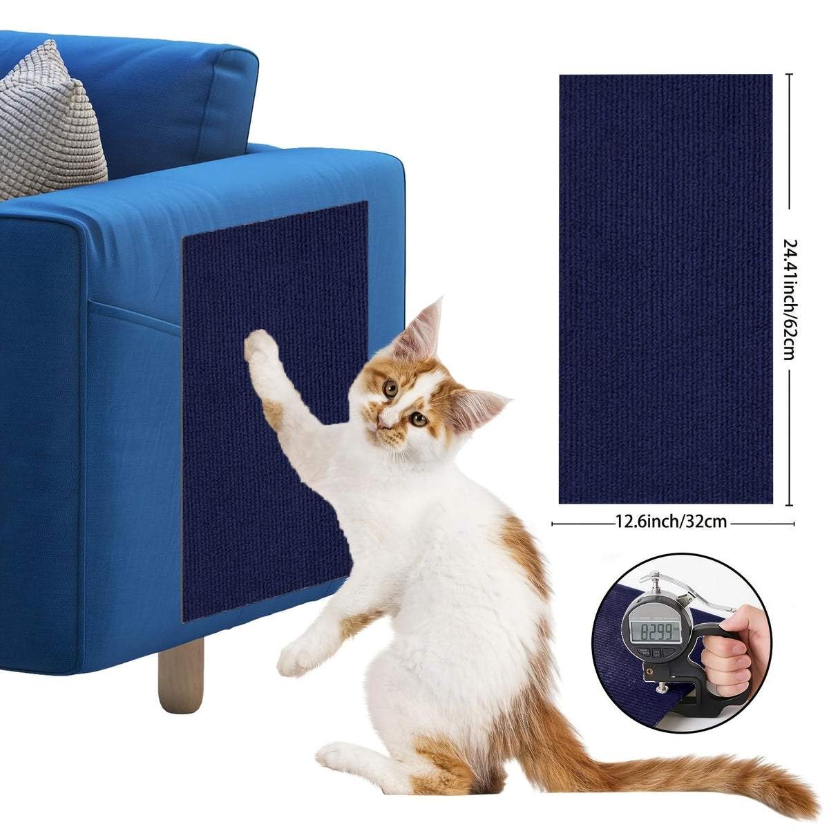 Cat Scratch Furniture Protectors Self-Adhesive - Trimmable Sofa & Wall Scratch Guards, Durable Cat Scratching Deterrent Pads for Couch, Chair, Door Frame