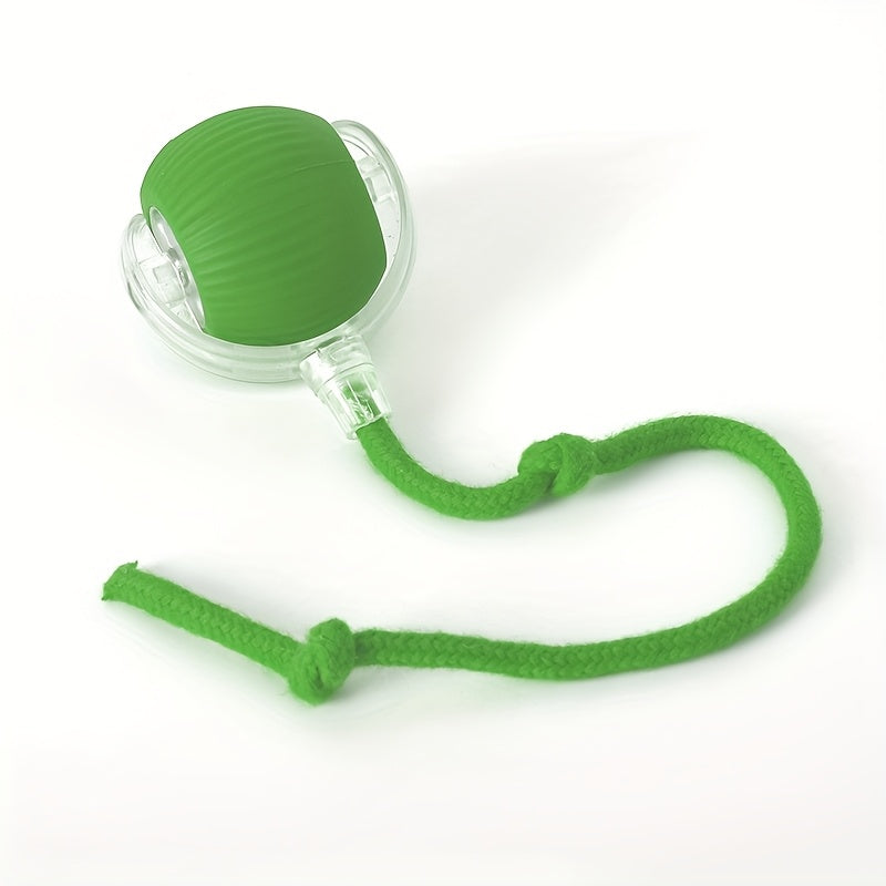 LED Rolling Cat Toy Ball with Tail Rope - Smart Self-Rolling Electric Interactive Ball for Cats & Puppies, Automatic Teasing Jumping Ball for Cat Exercise, Boredom Relief & Indoor Play