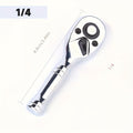 72-Tooth Quick Ratchet Wrench Set Compact Dual-Direction Short Handle Socket Wrench for Auto Repair – 3 Drive Sizes 1/4" 3/8" 1/2" – Fast Release Ratchet Handle Tool for Car Truck Mechanic