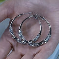 925 Sterling Silver Oversized Hoop Earrings for Women – Minimalist Large Round Hoops, Vintage Elegant Daily & Party Fashion Jewelry Gift for Her