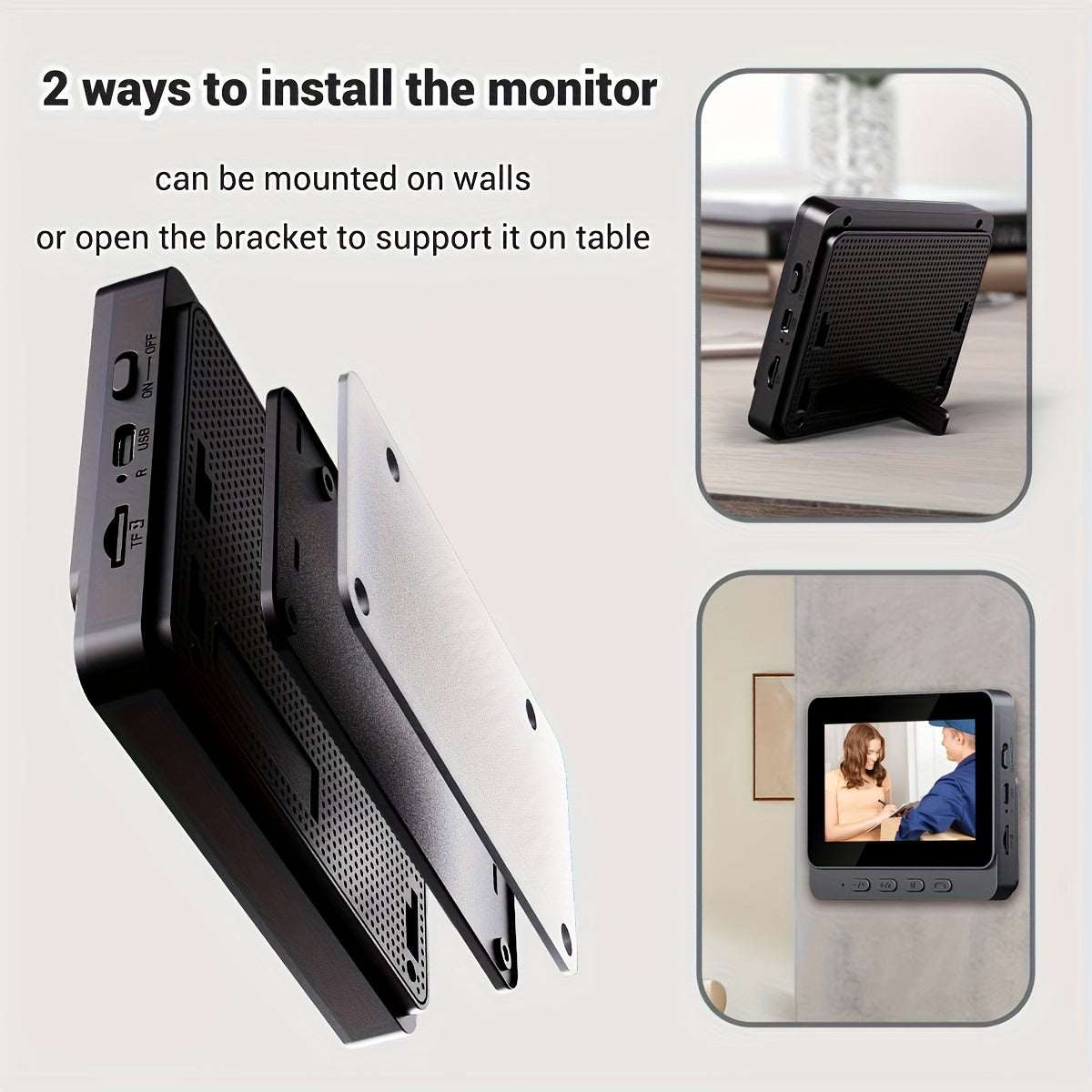 Wireless Video Doorbell Camera with Indoor Monitor – 1080P FHD, No Wi-Fi Needed, Night Vision, Two-Way Audio, 4.3" IPS Screen, Long Battery Life, SD Card Storage, Easy Install for Home Security
