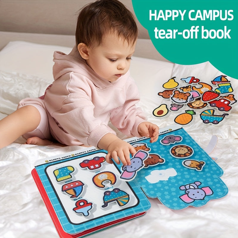 Reusable Sticker Book for Toddlers Baby Enlightenment Activity Book Develops Hand-Eye Coordination Concentration Cognitive Skills Early Learning Educational Gift for Kids