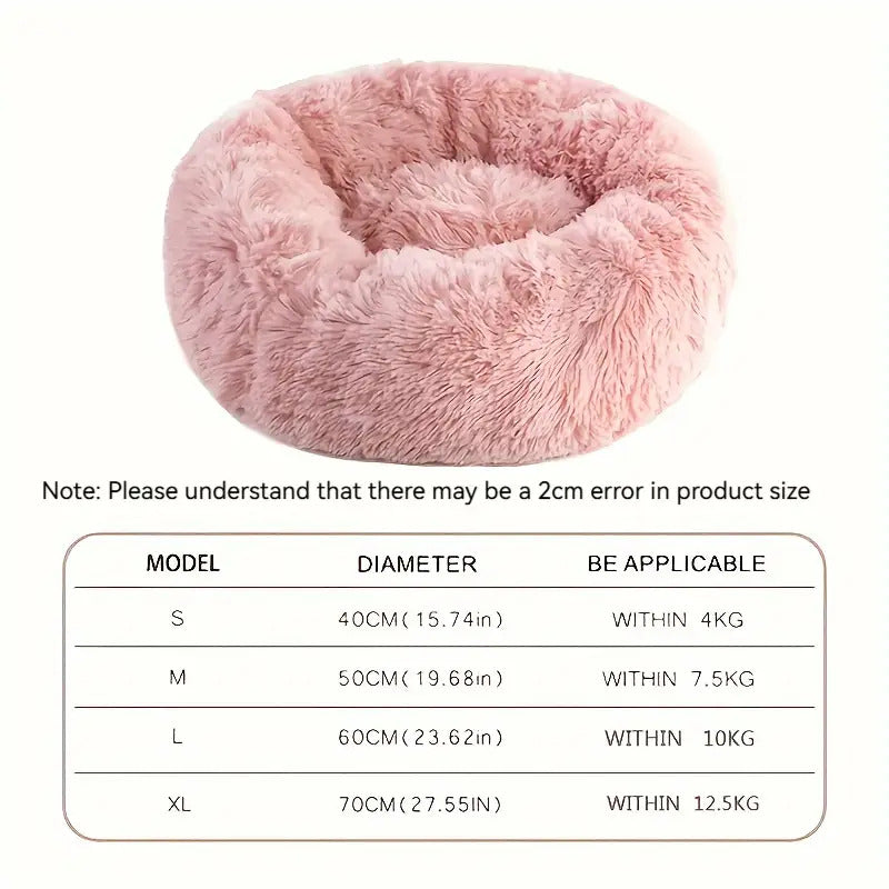 Large Round Cat Bed All Seasons - Soft Comfortable Circular Cat Nest for Cats and Small Dogs, Universal Pet Sleeping Mat with Plush Cushion for Indoor Pets