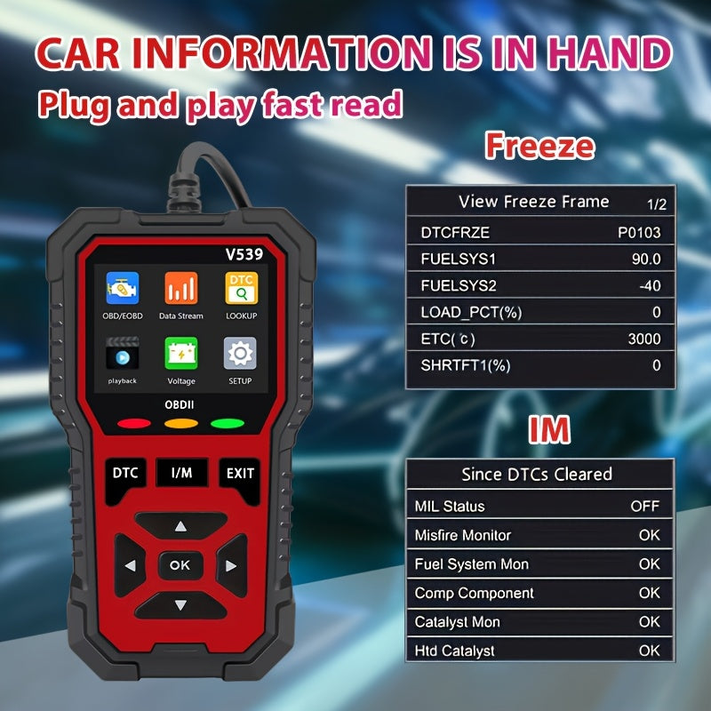 Advanced OBD2 Scanner Automotive Diagnostic Tool Faster Processing Chip Read Clear Engine Codes Live Data Freeze Frame Supports 10 Languages All OBD2 Cars 1996+