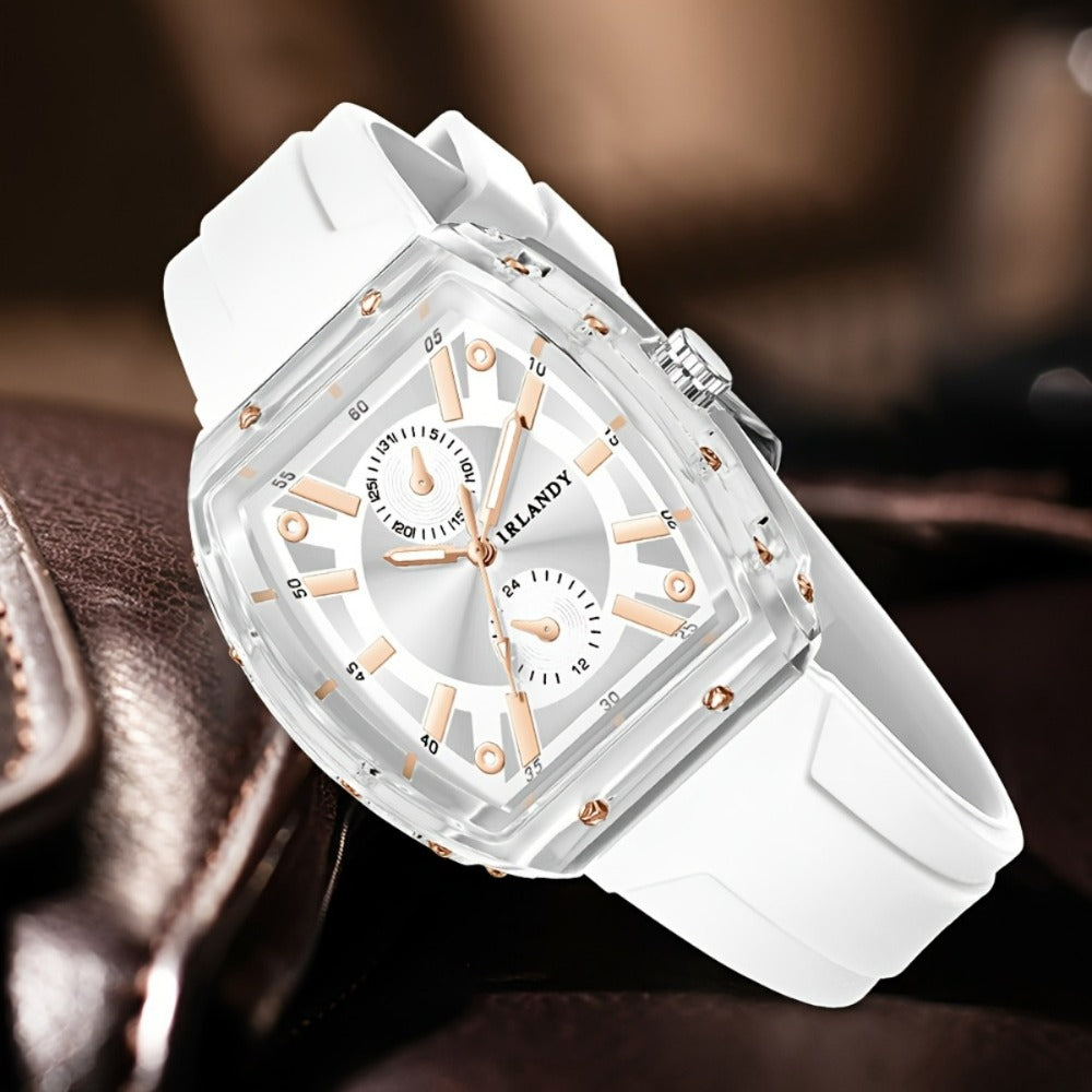 Men's Minimalist Quartz Watch with Silicone Strap - Round Dial Alloy Case Fashion Casual Sports Business Wristwatch for Men, 5 Colors White Black Green Blue Brown