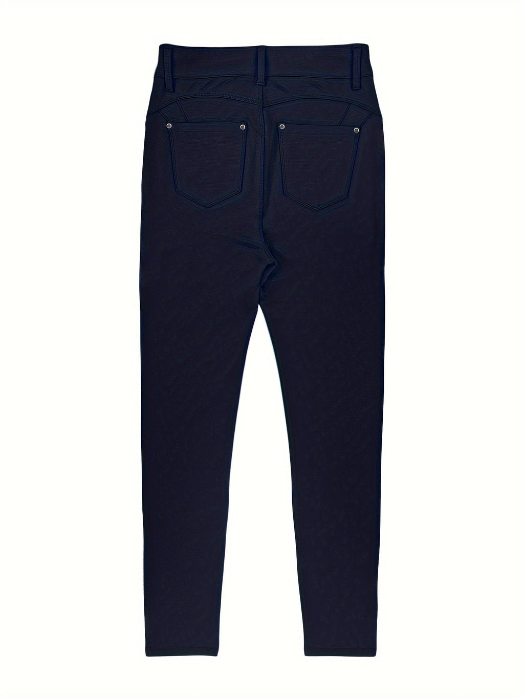 Women's High Waist Stretch Skinny Jeans Metal Button Detail Street Style Slim Fit Denim Pants 10 Colors S-XXL