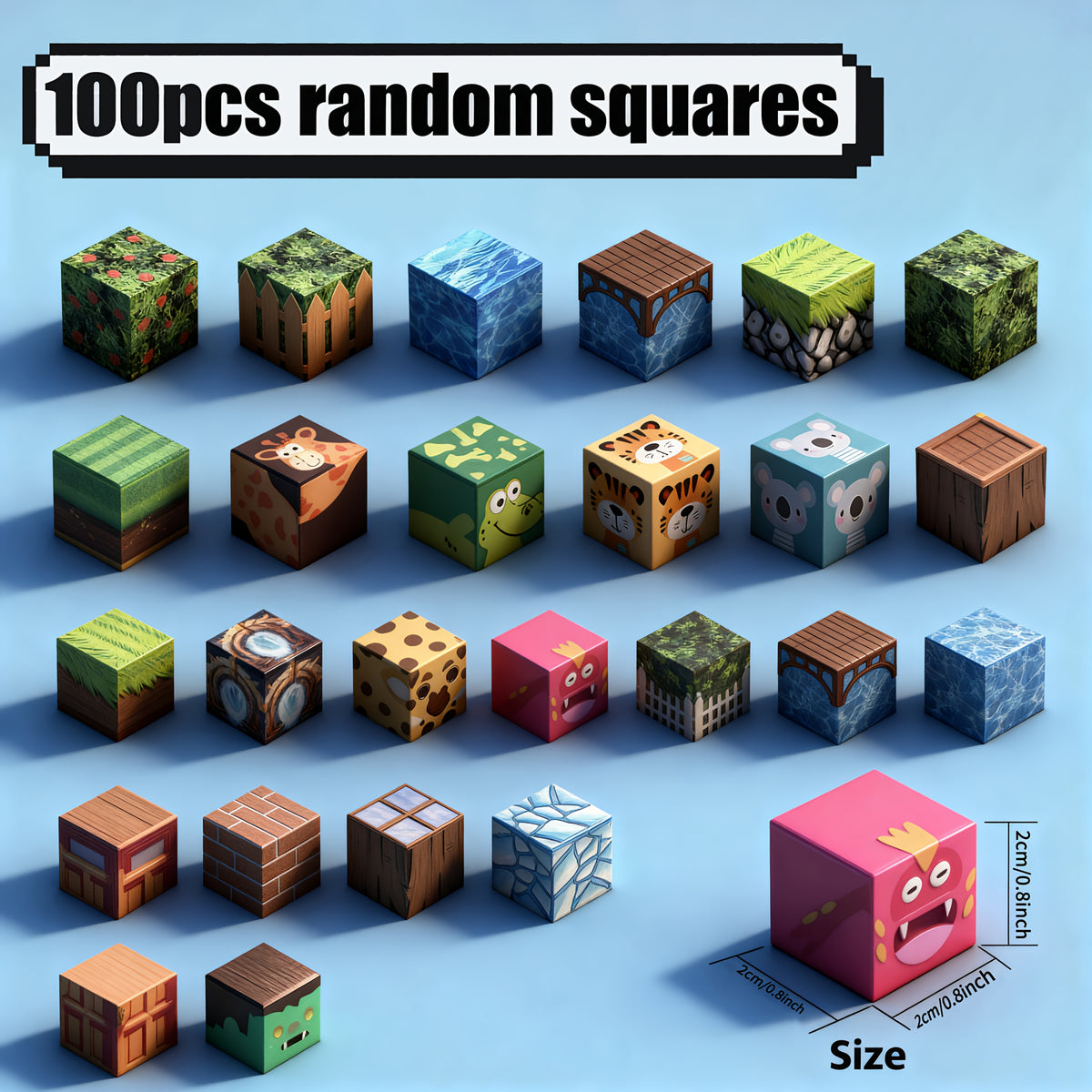 Magnetic Building Blocks Set 100 Pieces for Kids Age 3+, Random Color Magnet Cube Puzzle Toy, STEM Learning Construction Blocks, Best Birthday Christmas Halloween Gift for Boys & Girls