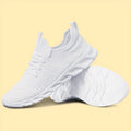 Men's Lightweight Breathable Knit Mesh Sneakers EVA Sole Low-Top Lace-Up Running Walking Shoes White Red Black Round Toe All-Season Gym Travel Daily Wear Sizes US 6-13.5