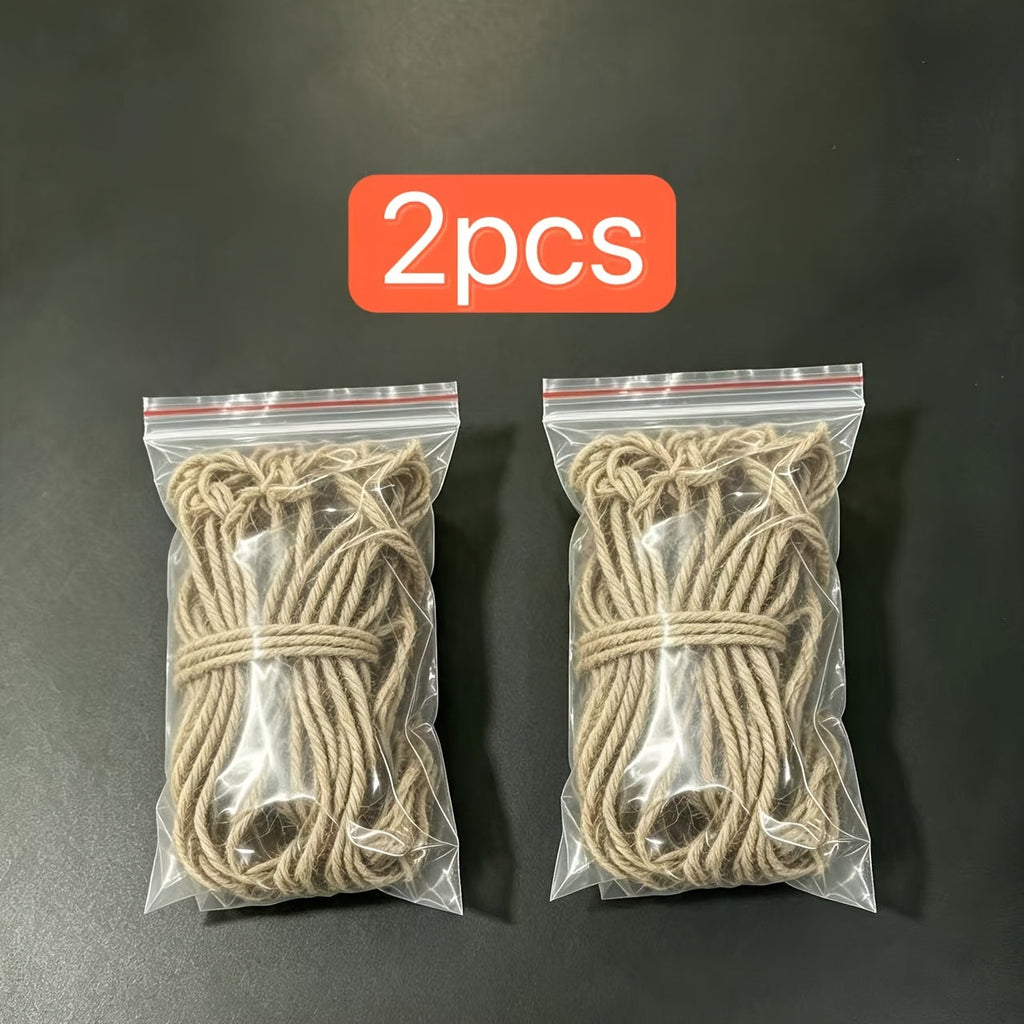 Bird Climbing Net 2-Pack - Hemp Rope Mesh Ladder for Bird Cages, Bite-Resistant Perch Climbing Toy for Parakeets, Parrots & Small Birds, 7.87 x 11.81 Inch Each