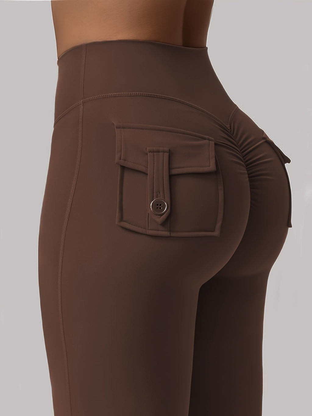 Women's 3-Piece High Waist Flare Yoga Pants Set with Belt and Pockets, Scrunch Butt Lifting Squat Proof 90% Polyester Stretchy Flared Leggings for Workout Gym Running Casual Wear